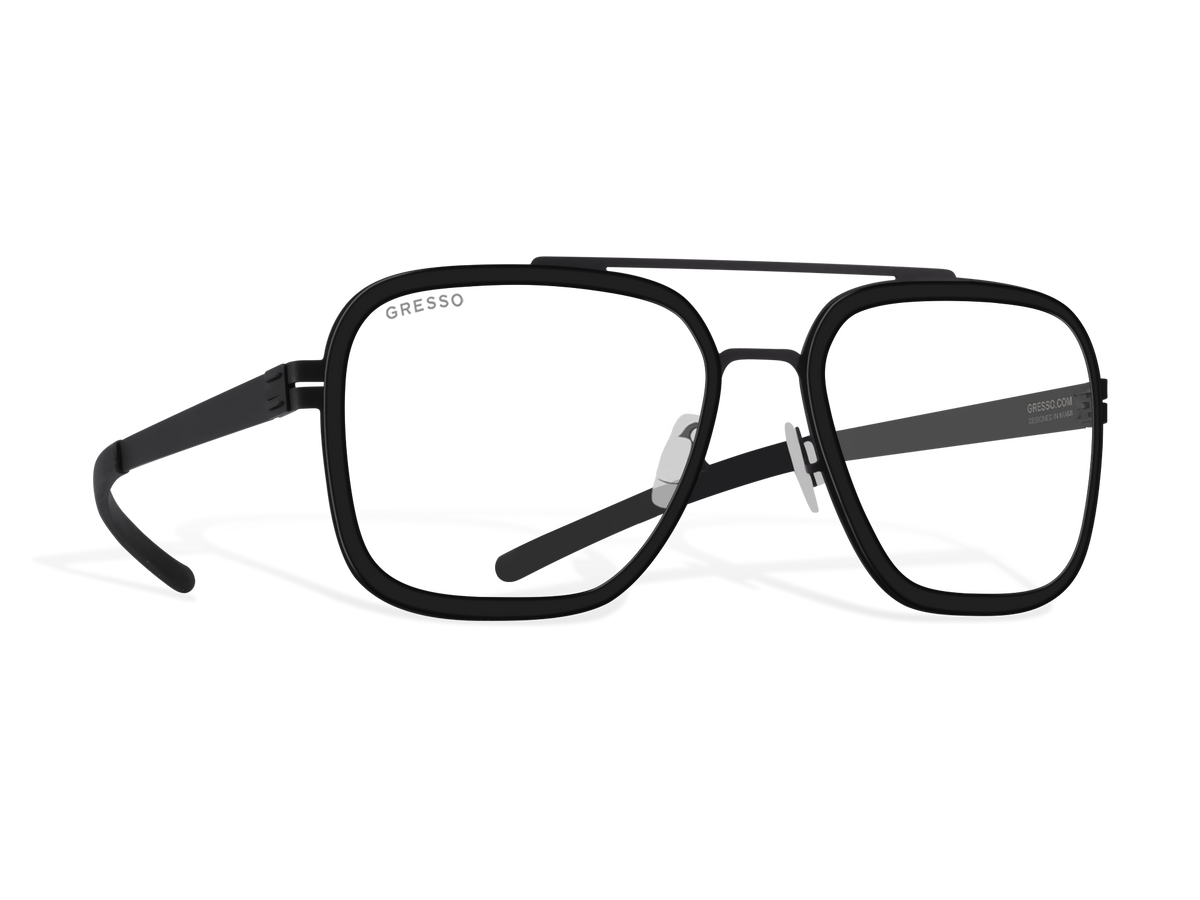 Купить онлайн или в салонах оптики в Москве и Санкт-Петербурге мужские титановые очки для зрения GRESSO Diego с диоптриями, изготовленные по вашему рецепту. Воспользуйтесь услугой бесплатной проверки зрения и консультацией опытного врача-офтальмолога. #color_черный