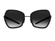 Черные женские солнцезащитные очки GRESSO Dolores, бабочка, изготовленные из титана, с поляризационными линзами Zeiss #color_серый градиент