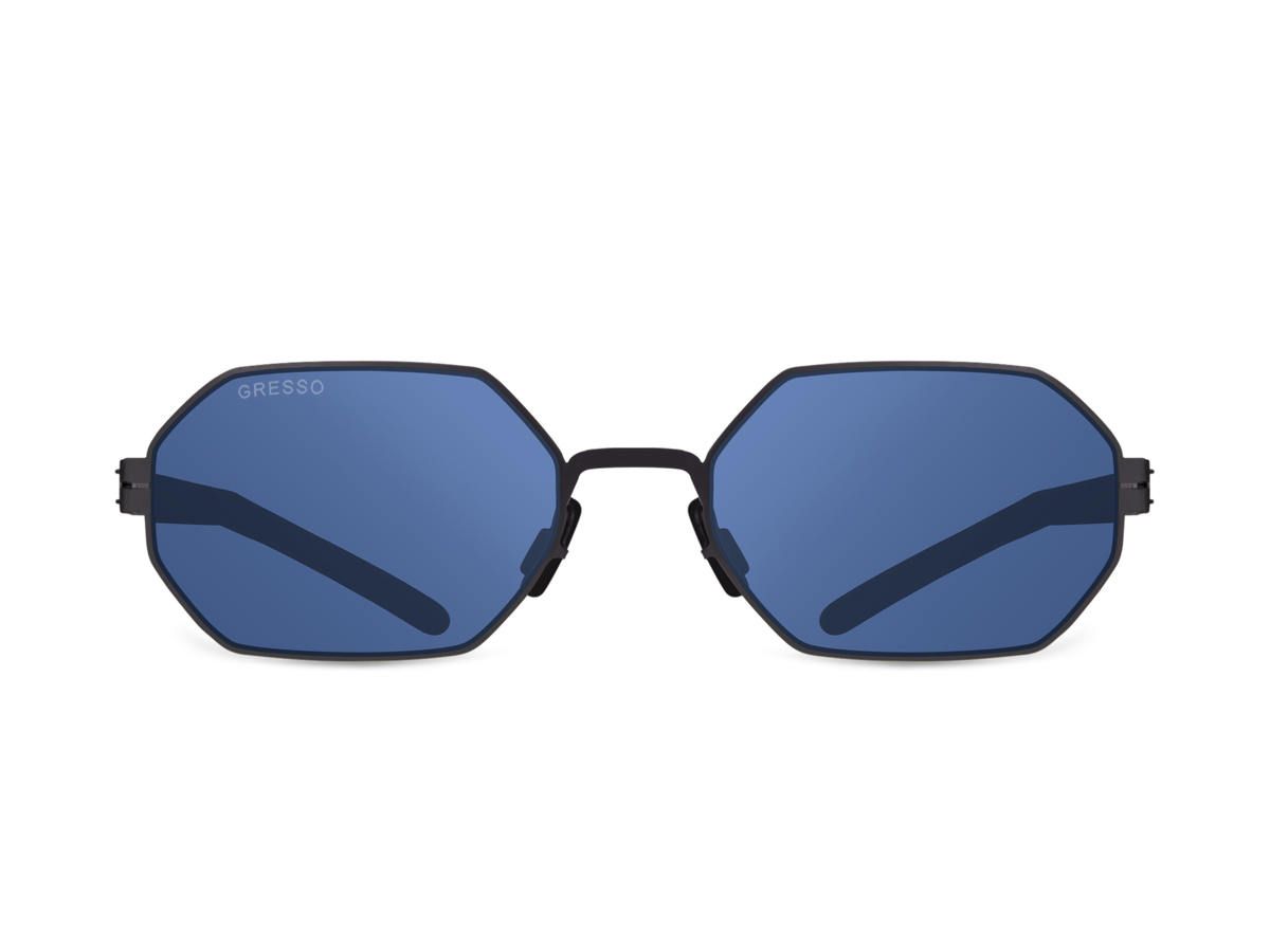 Синие мужские и женские солнцезащитные очки GRESSO Dubai, геометрия, изготовленные из титана, с поляризационными линзами Zeiss #color_синий монолит