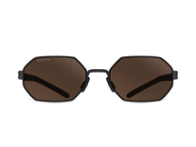 Черные мужские и женские солнцезащитные очки GRESSO Dubai, геометрия, изготовленные из титана, с поляризационными линзами Zeiss #color_коричневый монолит