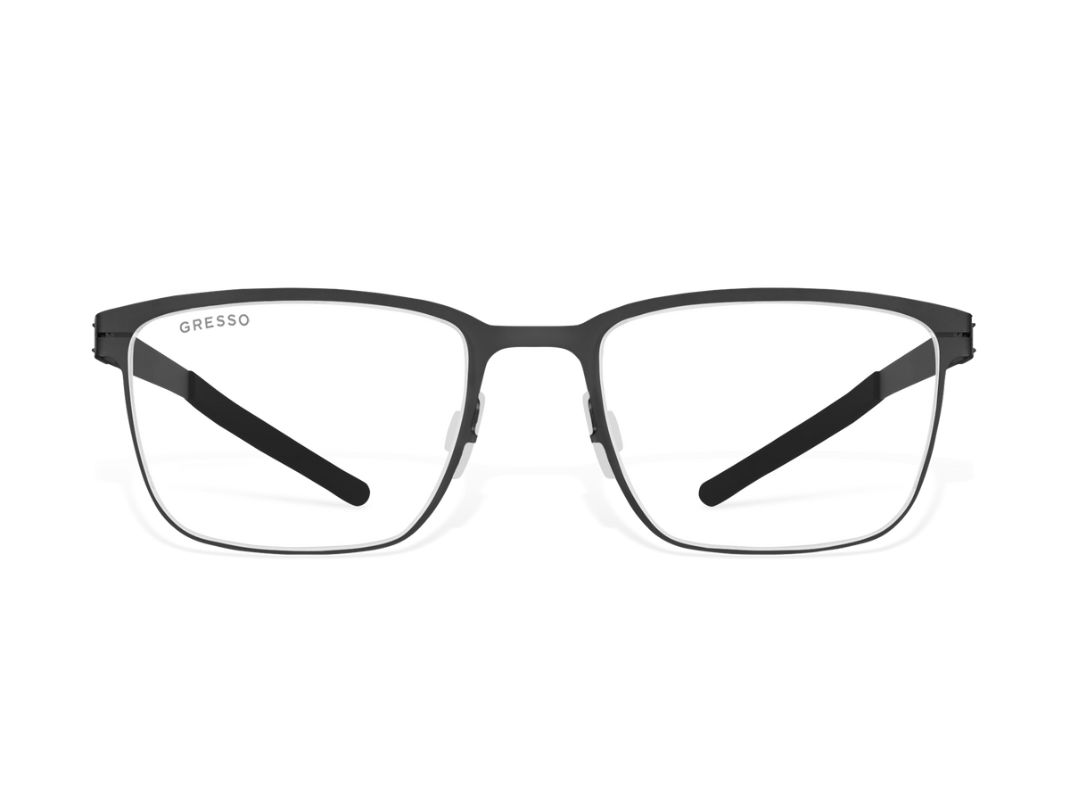 Купить онлайн или в салонах оптики в Москве и Санкт-Петербурге мужские титановые очки для зрения GRESSO Edmund с диоптриями, изготовленные по вашему рецепту. Воспользуйтесь услугой бесплатной проверки зрения и консультацией опытного врача-офтальмолога. #color_черный