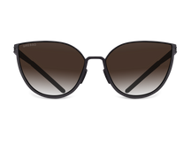Черные женские солнцезащитные очки GRESSO Faena, бабочка, изготовленные из титана, с поляризационными линзами Zeiss #color_коричневый градиент
