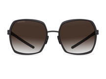 Черные женские солнцезащитные очки GRESSO Fiona, квадратные, изготовленные из титана, с поляризационными линзами Zeiss #color_коричневый градиент
