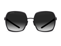 Черные женские солнцезащитные очки GRESSO Fiona, квадратные, изготовленные из титана, с поляризационными линзами Zeiss #color_серый градиент