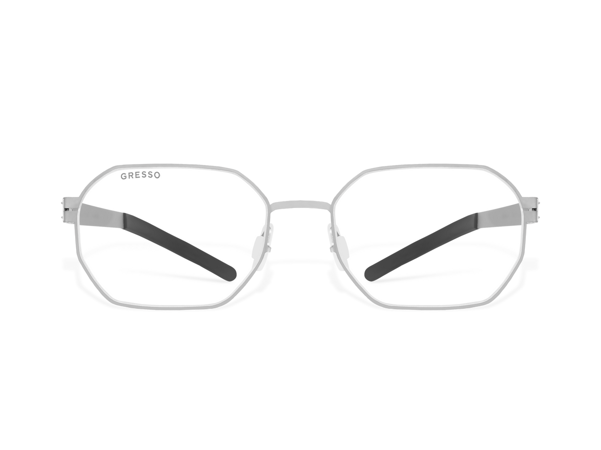 Купить онлайн или в салонах оптики в Москве и Санкт-Петербурге мужские титановые очки для зрения GRESSO Franco с диоптриями, изготовленные по вашему рецепту. Воспользуйтесь услугой бесплатной проверки зрения и консультацией опытного врача-офтальмолога. #color_титан