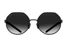 Черные женские солнцезащитные очки GRESSO Helena, круглые, изготовленные из титана, с поляризационными линзами Zeiss #color_серый градиент