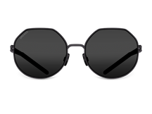 Черные женские солнцезащитные очки GRESSO Helena, круглые, изготовленные из титана, с поляризационными линзами Zeiss #color_серый монолит