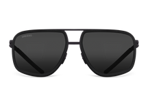 Черные мужские солнцезащитные очки GRESSO Henderson в стиле авиатор, изготовленные из титана, с поляризационными линзами Zeiss #color_серый монолит