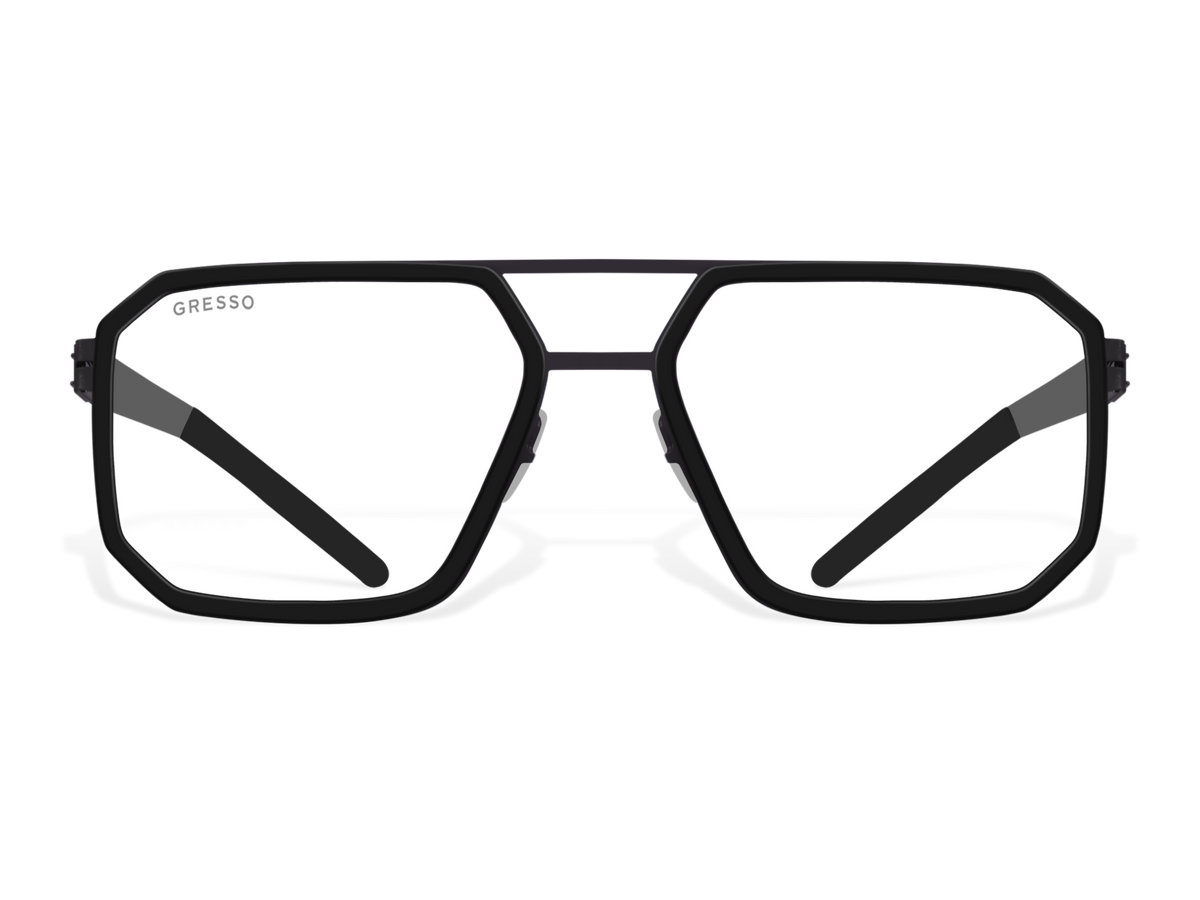 Купить онлайн или в салонах оптики в Москве и Санкт-Петербурге мужские титановые очки для зрения GRESSO Houston с диоптриями, изготовленные по вашему рецепту. Воспользуйтесь услугой бесплатной проверки зрения и консультацией опытного врача-офтальмолога. #color_черный
