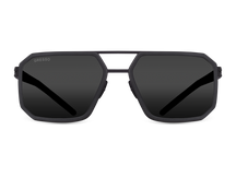 Черные мужские солнцезащитные очки GRESSO Houston в стиле авиатор, изготовленные из титана, с поляризационными линзами Zeiss #color_серый монолит