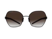 Черные женские солнцезащитные очки GRESSO Iris, бабочка, изготовленные из титана, с поляризационными линзами Zeiss #color_коричневый градиент