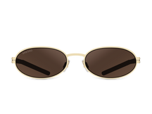 Черные женские солнцезащитные очки GRESSO Isadora, круглые, изготовленные из титана, с поляризационными линзами Zeiss #color_коричневый монолит