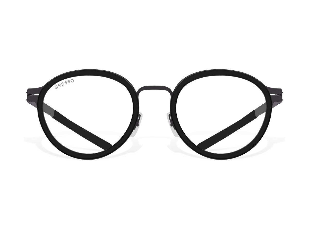 Купить онлайн или в салонах оптики в Москве и Санкт-Петербурге мужские титановые очки для зрения GRESSO Jackson с диоптриями, изготовленные по вашему рецепту. Воспользуйтесь услугой бесплатной проверки зрения и консультацией опытного врача-офтальмолога. #color_черный