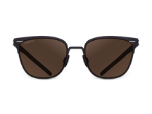 Черные мужские солнцезащитные очки GRESSO Lancaster, круглые, изготовленные из титана, с поляризационными линзами Zeiss #color_коричневый монолит
