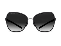 Черные женские солнцезащитные очки GRESSO Louisa, бабочка, изготовленные из титана, с поляризационными линзами Zeiss #color_серый градиент