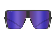 Черные женские солнцезащитные очки GRESSO Malibu, маска, изготовленные из титана, с поляризационными линзами Zeiss #color_фиолетовое зеркало