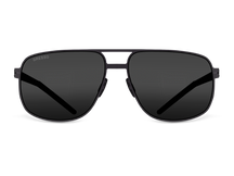 Черные мужские солнцезащитные очки GRESSO Manchester в стиле авиатор, изготовленные из титана, с поляризационными линзами Zeiss #color_серый монолит