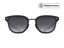 Черные мужские солнцезащитные очки-хамелеоны Monaco, вайфареры, изготовленные из титана, с фотохромными линзами Zeiss #color_серый монолит / фотохром