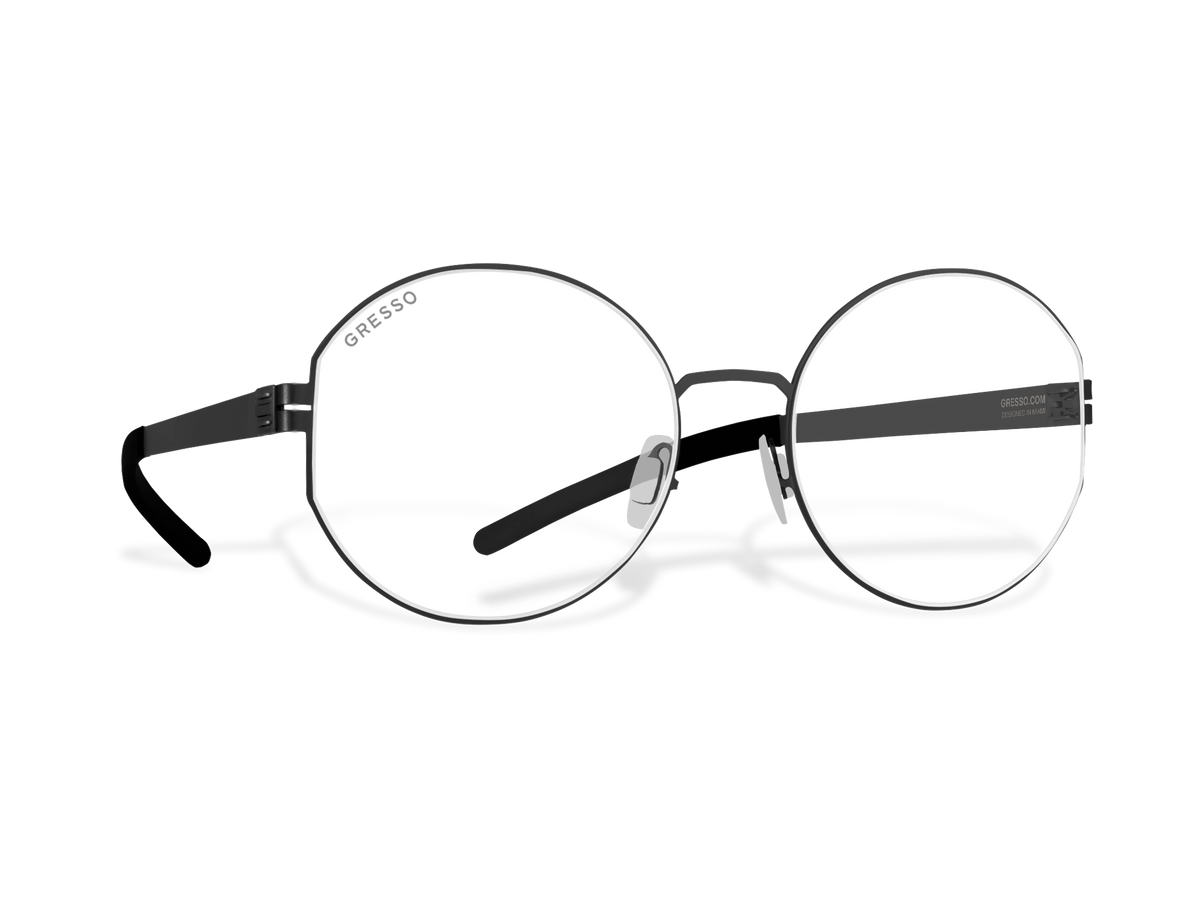 Купить онлайн или в салонах оптики в Москве и Санкт-Петербурге мужские титановые очки для зрения GRESSO Monica с диоптриями, изготовленные по вашему рецепту. Воспользуйтесь услугой бесплатной проверки зрения и консультацией опытного врача-офтальмолога. #color_черный