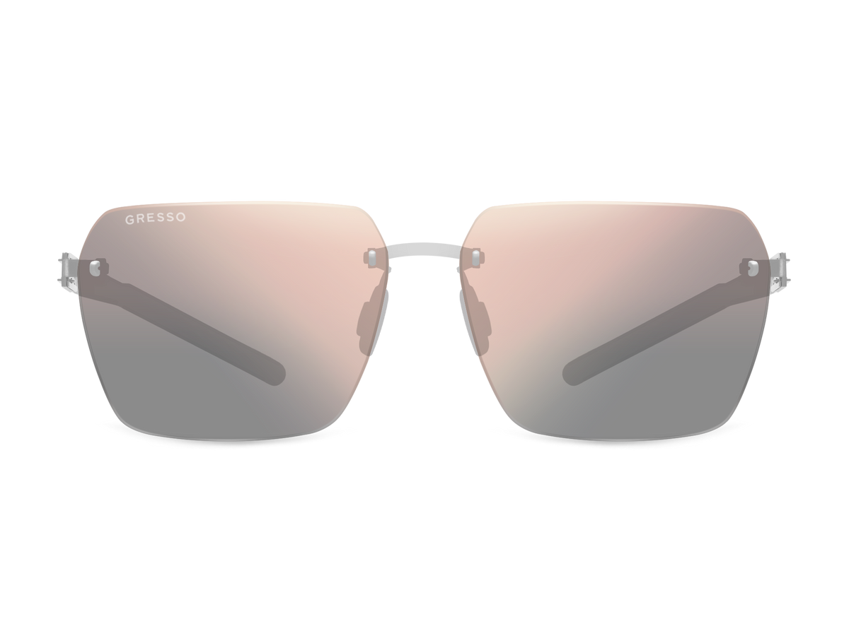 Безоправные солнцезащитные очки GRESSO Montblanc, прямоугольные, изготовленные из титана, с поляризационными линзами Zeiss #color_графит