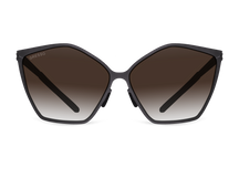 Черные женские солнцезащитные очки GRESSO Naomi, бабочка, изготовленные из титана, с поляризационными линзами Zeiss #color_коричневый градиент
