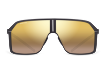 Черные мужские солнцезащитные очки GRESSO Nevada, маска, изготовленные из титана, с поляризационными линзами Zeiss #color_золотое зеркало