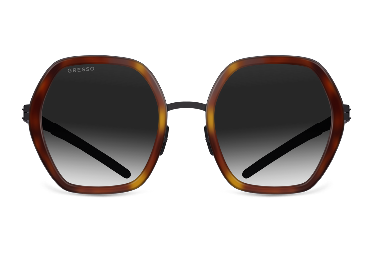 Черные женские солнцезащитные очки GRESSO Regina, геометрия, изготовленные из титана, с поляризационными линзами Zeiss #color_тортуаз