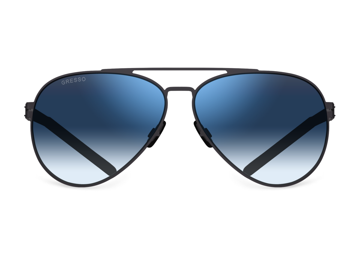 Синие мужские солнцезащитные очки GRESSO Reynolds в стиле авиатор, изготовленные из титана, с поляризационными линзами Zeiss #color_синий градиент
