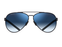 Синие мужские солнцезащитные очки GRESSO Reynolds в стиле авиатор, изготовленные из титана, с поляризационными линзами Zeiss #color_синий градиент