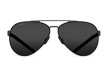 Черные мужские солнцезащитные очки GRESSO Reynolds в стиле авиатор, изготовленные из титана, с поляризационными линзами Zeiss #color_серый монолит