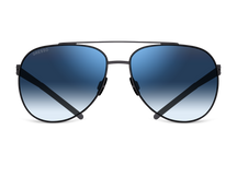 Синие мужские солнцезащитные очки GRESSO Richard в стиле авиатор, изготовленные из титана, с поляризационными линзами Zeiss #color_синий градиент