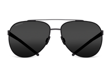 Черные мужские солнцезащитные очки GRESSO Richard в стиле авиатор, изготовленные из титана, с поляризационными линзами Zeiss #color_серый монолит