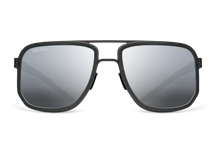 Черные мужские солнцезащитные очки GRESSO Roland в стиле авиатор, изготовленные из титана, с поляризационными линзами Zeiss #color_серое зеркало