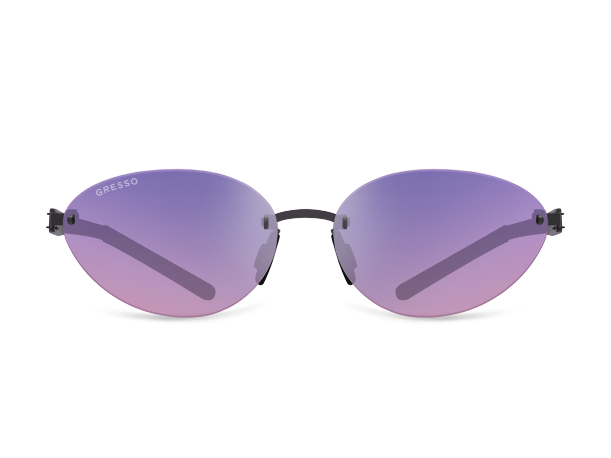 Безоправные солнцезащитные очки GRESSO Sahara, изготовленные из титана, с поляризационными линзами Zeiss #color_фиолетовый градиент