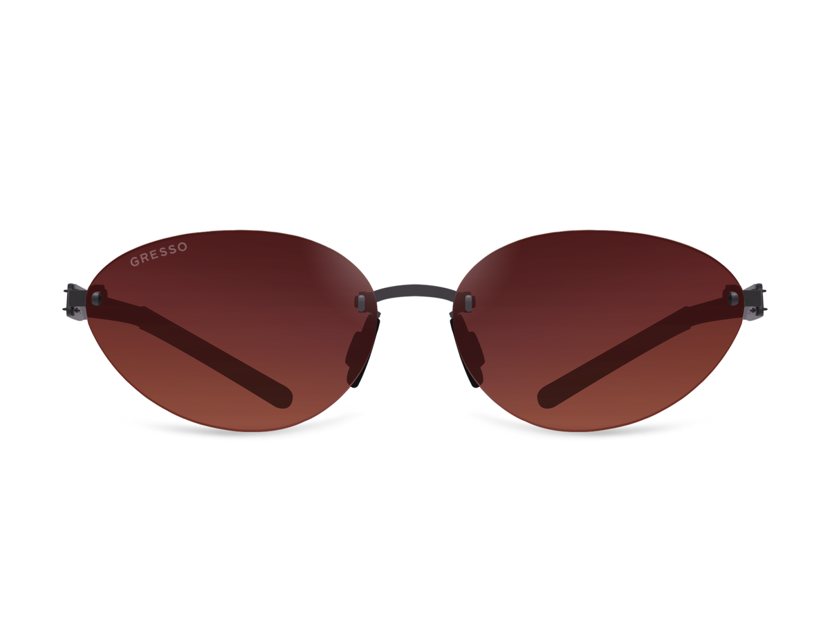 Безоправные солнцезащитные очки GRESSO Sahara, изготовленные из титана, с поляризационными линзами Zeiss #color_терракотовый градиент