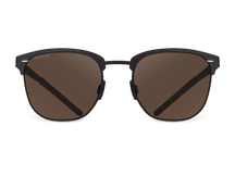 Черные мужские солнцезащитные очки GRESSO San-Marco, вайфареры, изготовленные из титана, с поляризационными линзами Zeiss #color_коричневый монолит