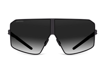 Черные женские солнцезащитные очки GRESSO Santorini, маска, изготовленные из титана, с поляризационными линзами Zeiss #color_серый градиент