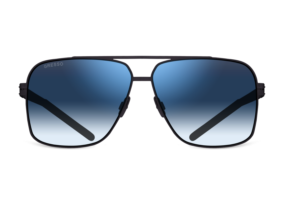 Синие мужские солнцезащитные очки GRESSO Seattle в стиле авиатор, изготовленные из титана, с поляризационными линзами Zeiss #color_синий градиент
