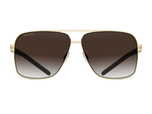 Черные мужские солнцезащитные очки GRESSO Seattle в стиле авиатор, изготовленные из титана, с поляризационными линзами Zeiss #color_коричневый градиент