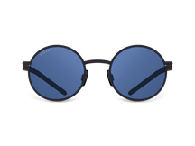 Черные мужские солнцезащитные очки GRESSO Seoul, круглые, изготовленные из титана, с поляризационными линзами Zeiss #color_синий монолит