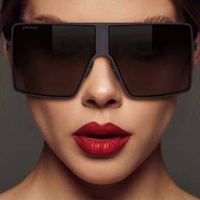 Черные женские солнцезащитные очки GRESSO Shakira, маска, изготовленные из титана, с поляризационными линзами Zeiss