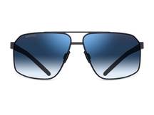 Синие мужские солнцезащитные очки GRESSO Stanford в стиле авиатор, изготовленные из титана, с поляризационными линзами Zeiss #color_синий градиент