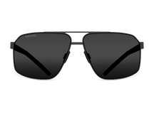 Черные мужские солнцезащитные очки GRESSO Stanford в стиле авиатор, изготовленные из титана, с поляризационными линзами Zeiss #color_серый монолит