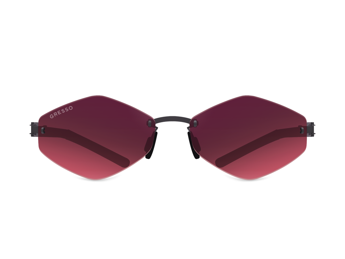 Безоправные солнцезащитные очки GRESSO Tahiti, изготовленные из титана, с поляризационными линзами Zeiss #color_бордовый градиент