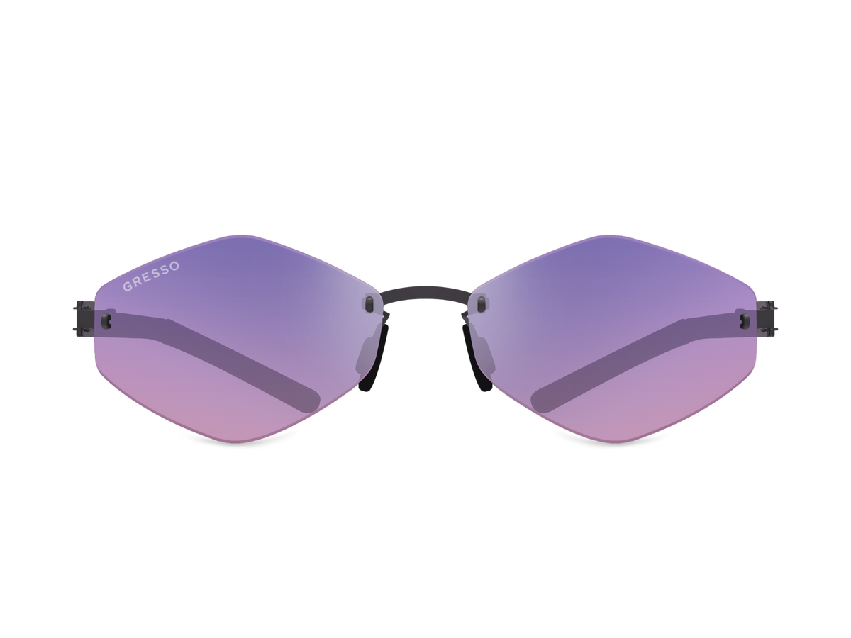 Безоправные солнцезащитные очки GRESSO Tahiti, изготовленные из титана, с поляризационными линзами Zeiss #color_фиолетовый градиент