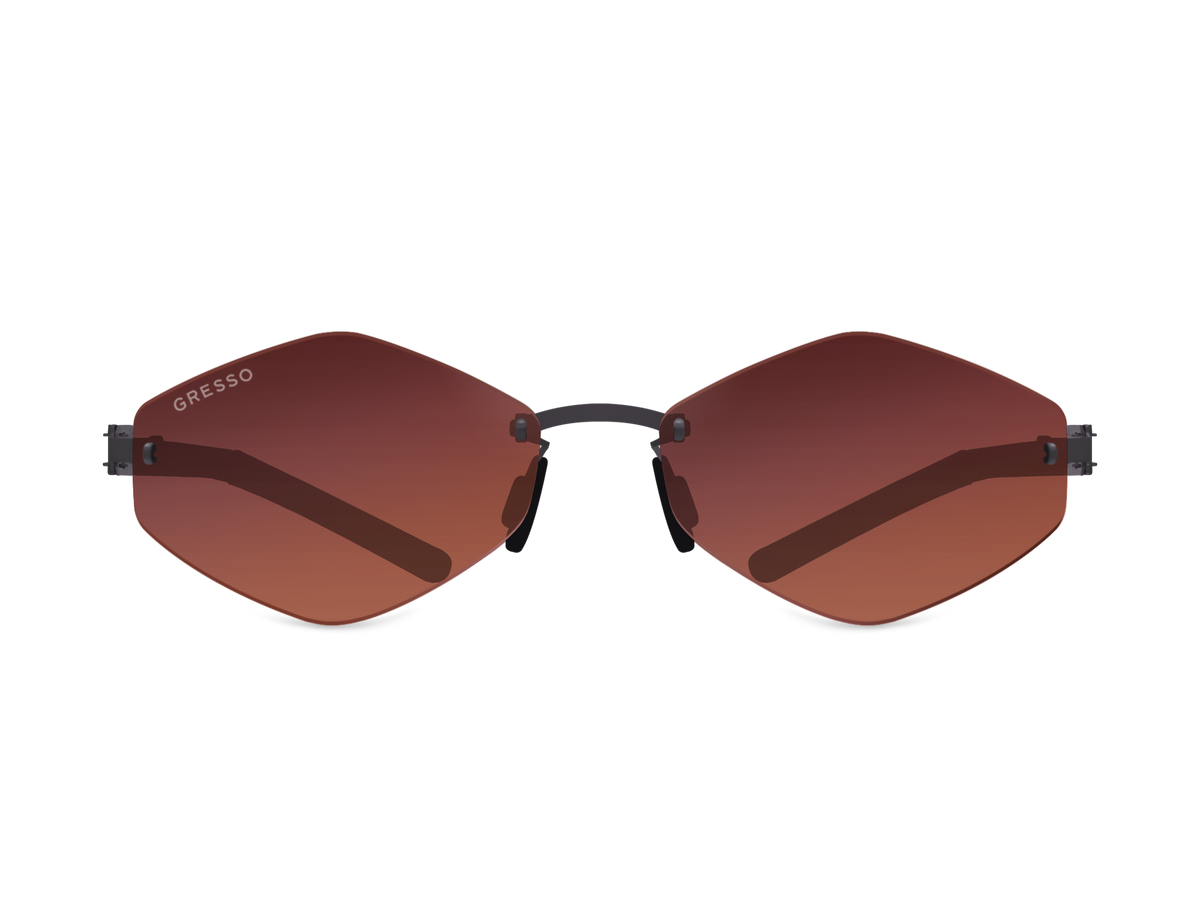 Безоправные солнцезащитные очки GRESSO Tahiti, изготовленные из титана, с поляризационными линзами Zeiss #color_терракотовый градиент