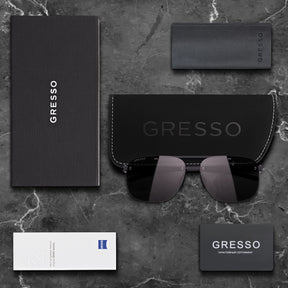 Безоправные солнцезащитные очки GRESSO Toronto, авиаторы, изготовленные из титана, с поляризационными линзами Zeiss