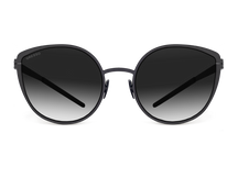 Черные женские солнцезащитные очки GRESSO Valencia, бабочка, изготовленные из титана, с поляризационными линзами Zeiss #color_серый градиент
