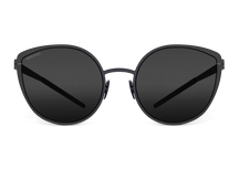 Черные женские солнцезащитные очки GRESSO Valencia, бабочка, изготовленные из титана, с поляризационными линзами Zeiss #color_серый монолит