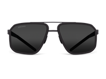 Черные мужские солнцезащитные очки GRESSO Vancouver в стиле авиатор, изготовленные из титана, с поляризационными линзами Zeiss #color_серый монолит